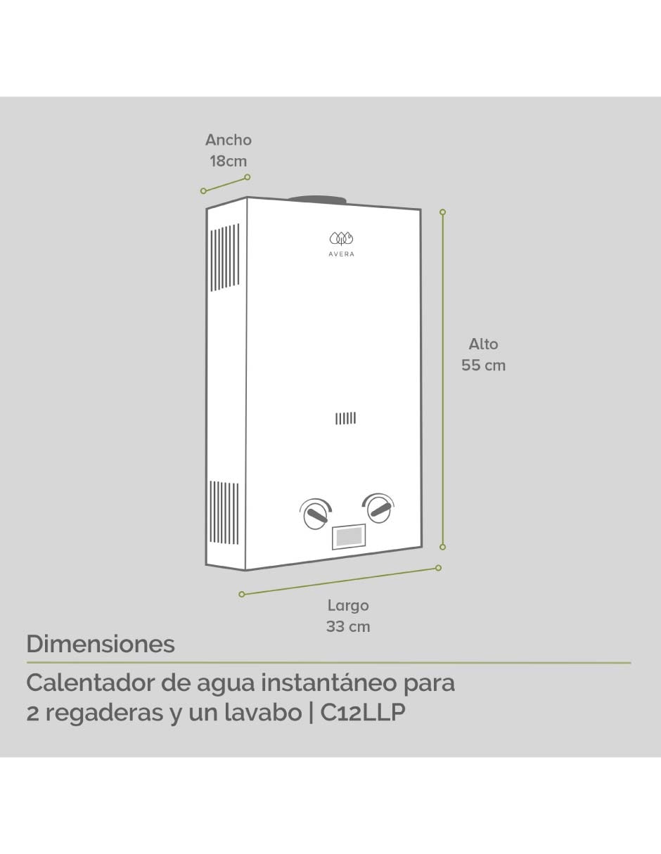 Calentador de paso C12L 12 l Gas LP 16