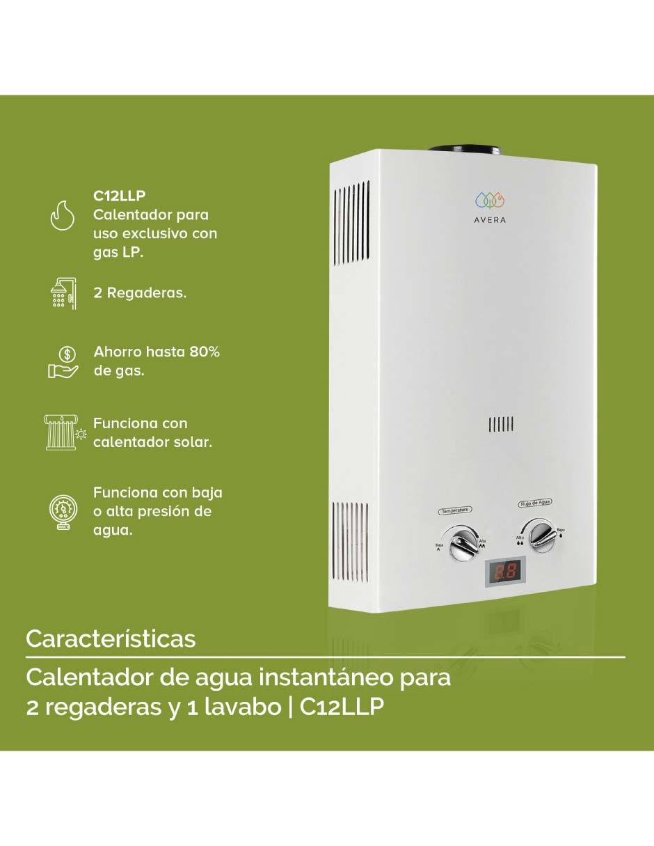 Calentador de paso C12L 12 l Gas LP 17