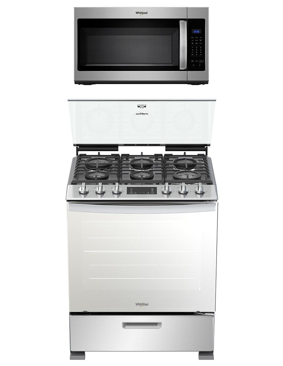 Combo Estufa de piso + Microcampana Whirlpool CWFR7400S en Liverpool