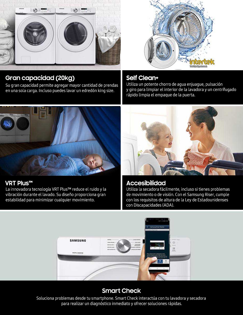Lavadora 20 kg automática carga frontal WF20T6000AW/AX 7