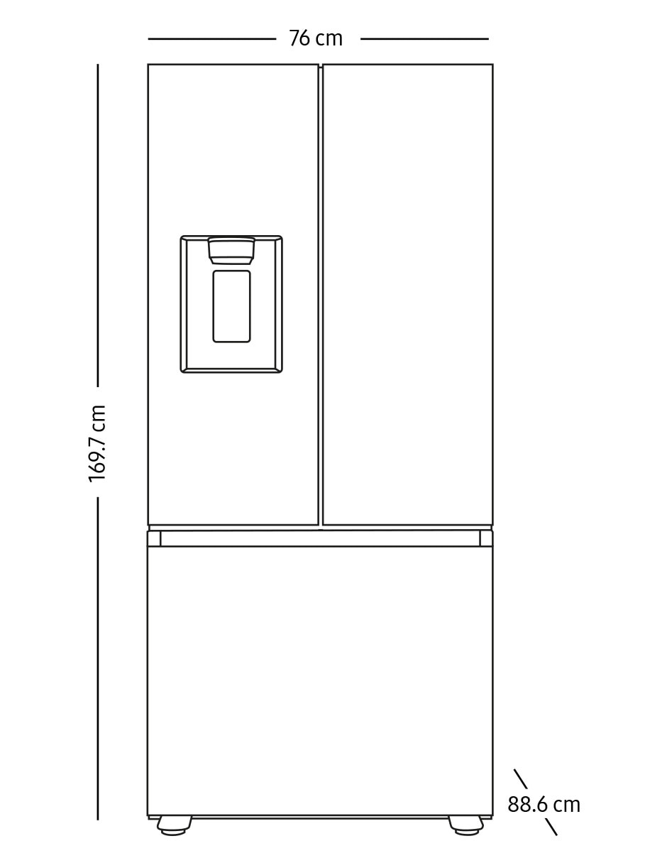 Refrigerador French door 22 pies tecnología inverter y tecnología no frost RF22A4220B1/EM 6