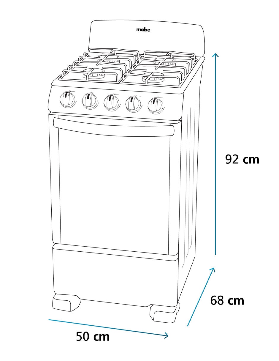 Estufa de piso a Gas LP 50 cm EM5043BFIS1 de 4 quemadores 14