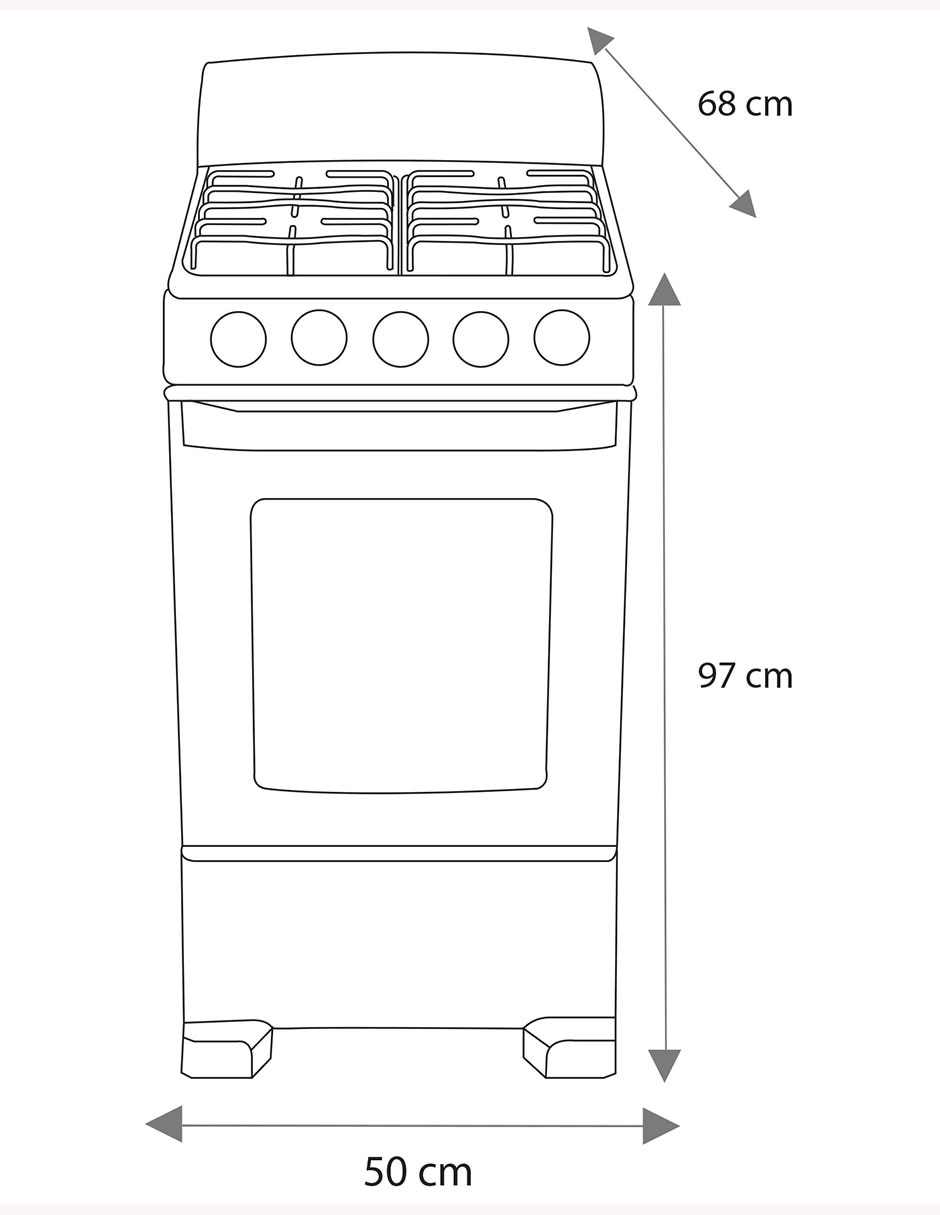 Estufa de piso 50 cm EM5030BAIS0 de 4 quemadores 13