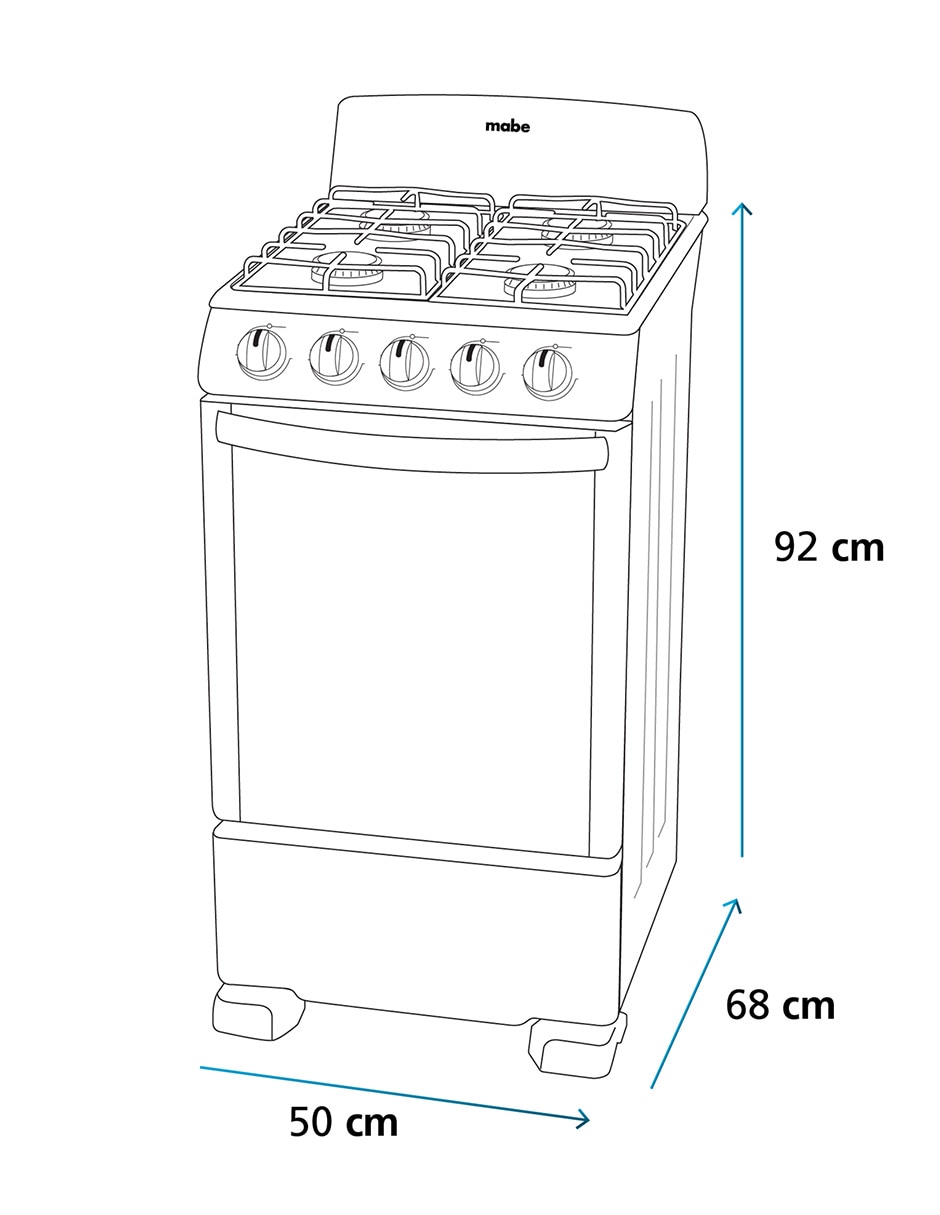 Estufa de piso 50 cm EM5030BAIS0 de 4 quemadores 14