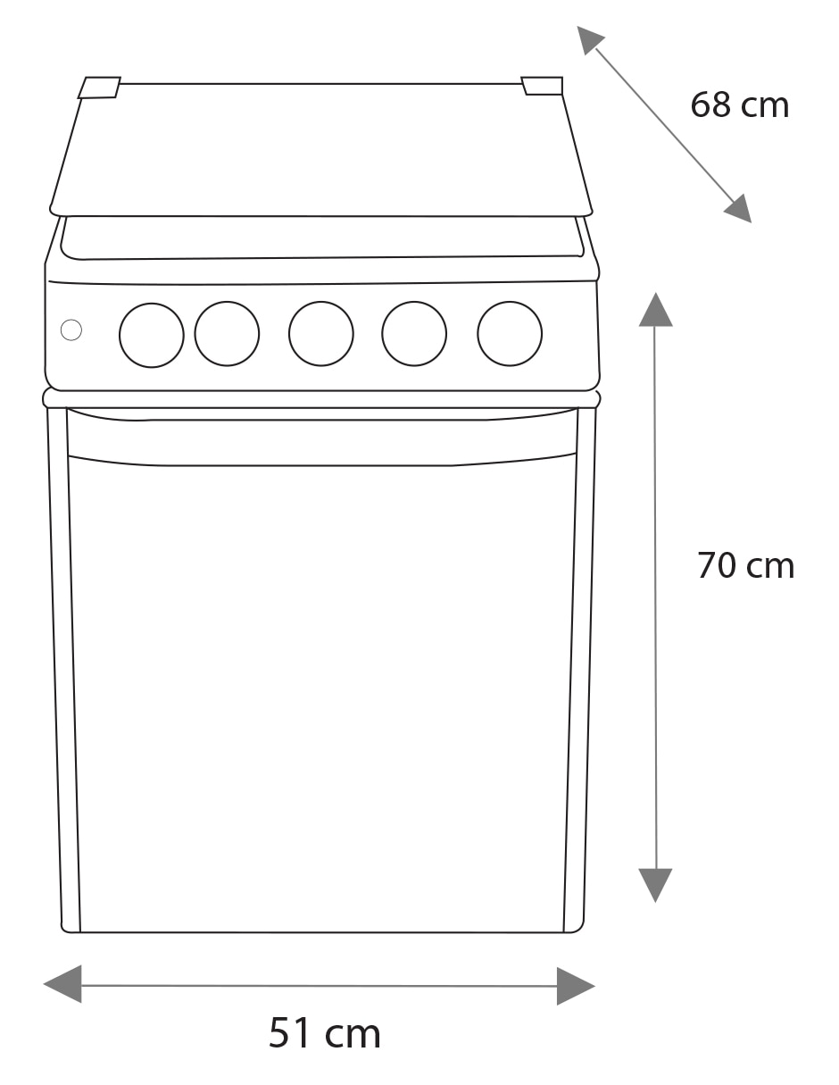 Estufa empotrable a Gas LP 51 cm EMC5046CAIS0 de 4 quemadores 10