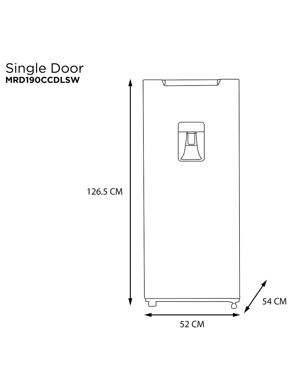 Refrigerador unipuerta 7 pies cúbicos no frost MRD190CCDLSW 6