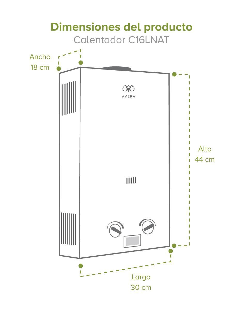 Calentador instantáneo C16LNATPR72L 16 L gas natural 4