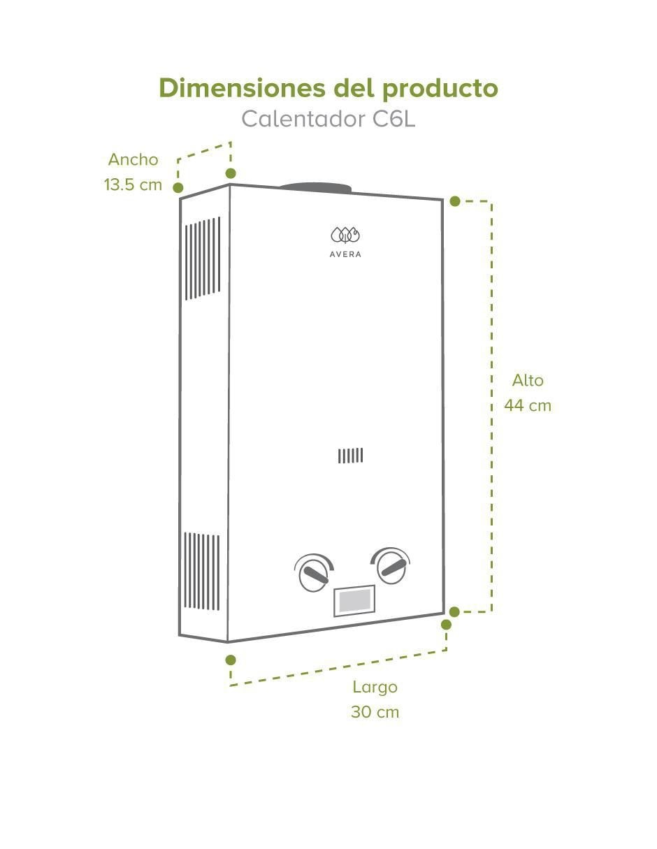 Calentador instantáneo C6LPR26L 6 L gas lp 3