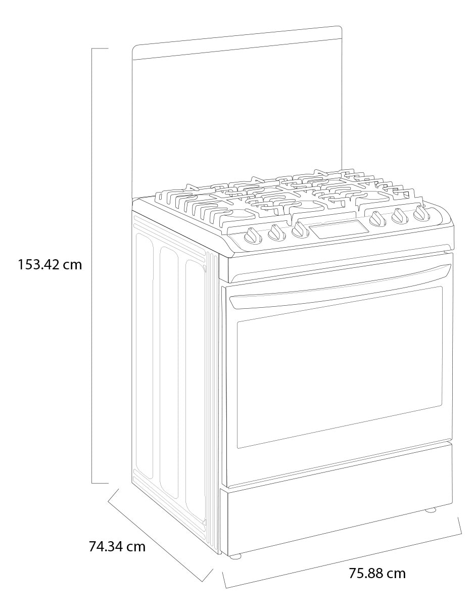 Estufa de piso a gas LP Lupin 2 75.8 cm LRGL5847S de 6 quemadores 9