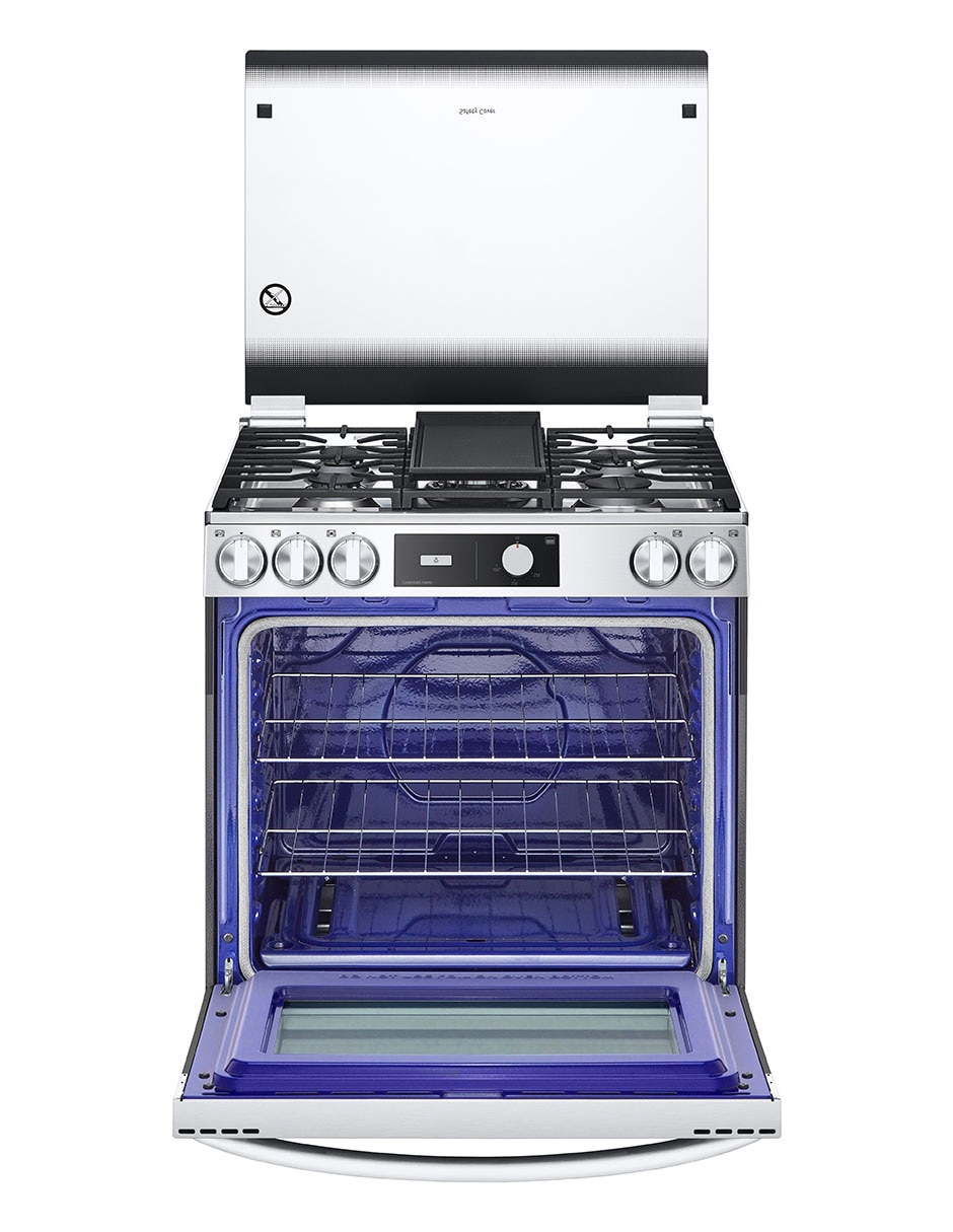 Estufa de piso a Electrónica Lupin 2 76 cm LRGL5843S de 5 quemadores 2