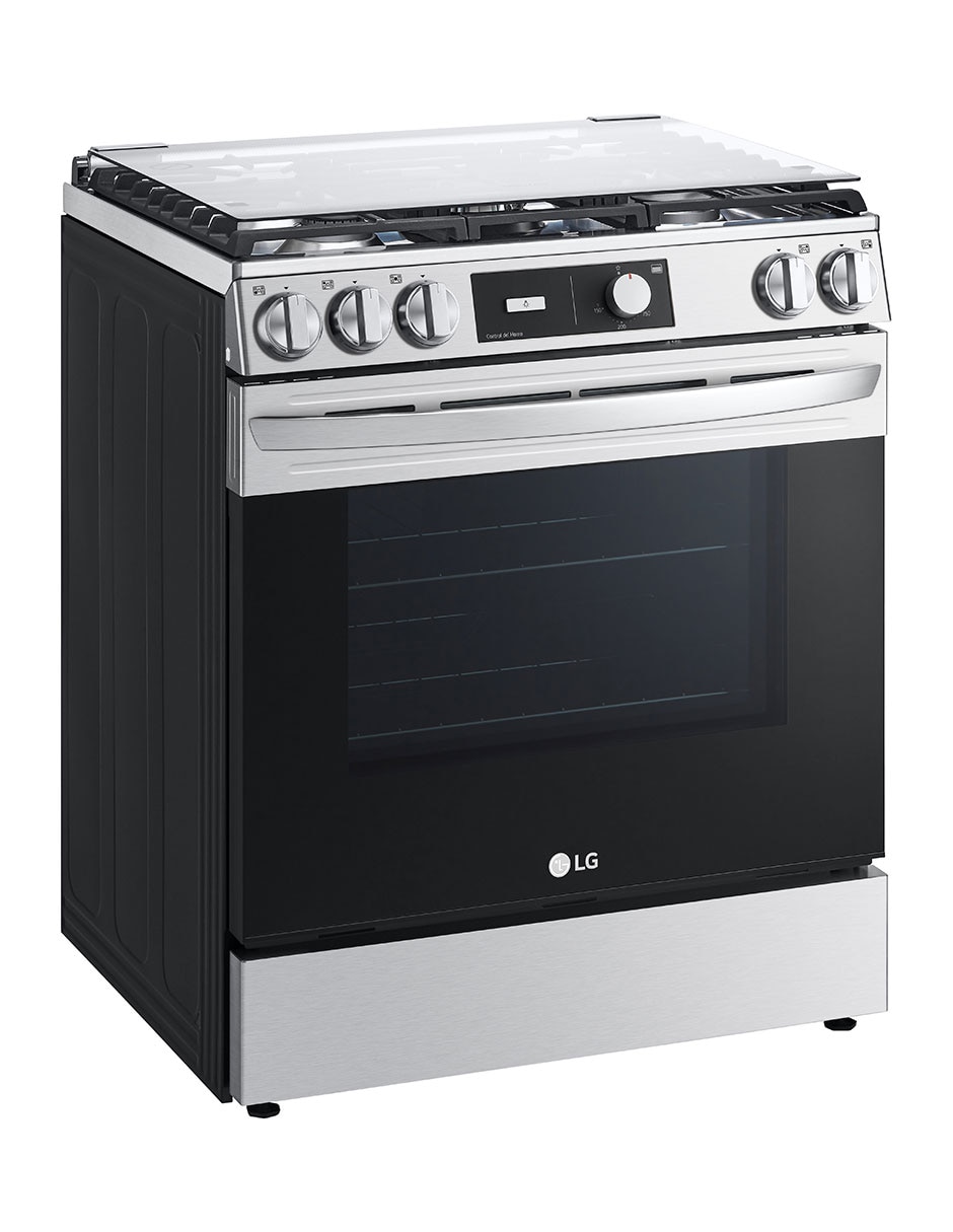 Estufa de piso a Electrónica Lupin 2 76 cm LRGL5843S de 5 quemadores 4