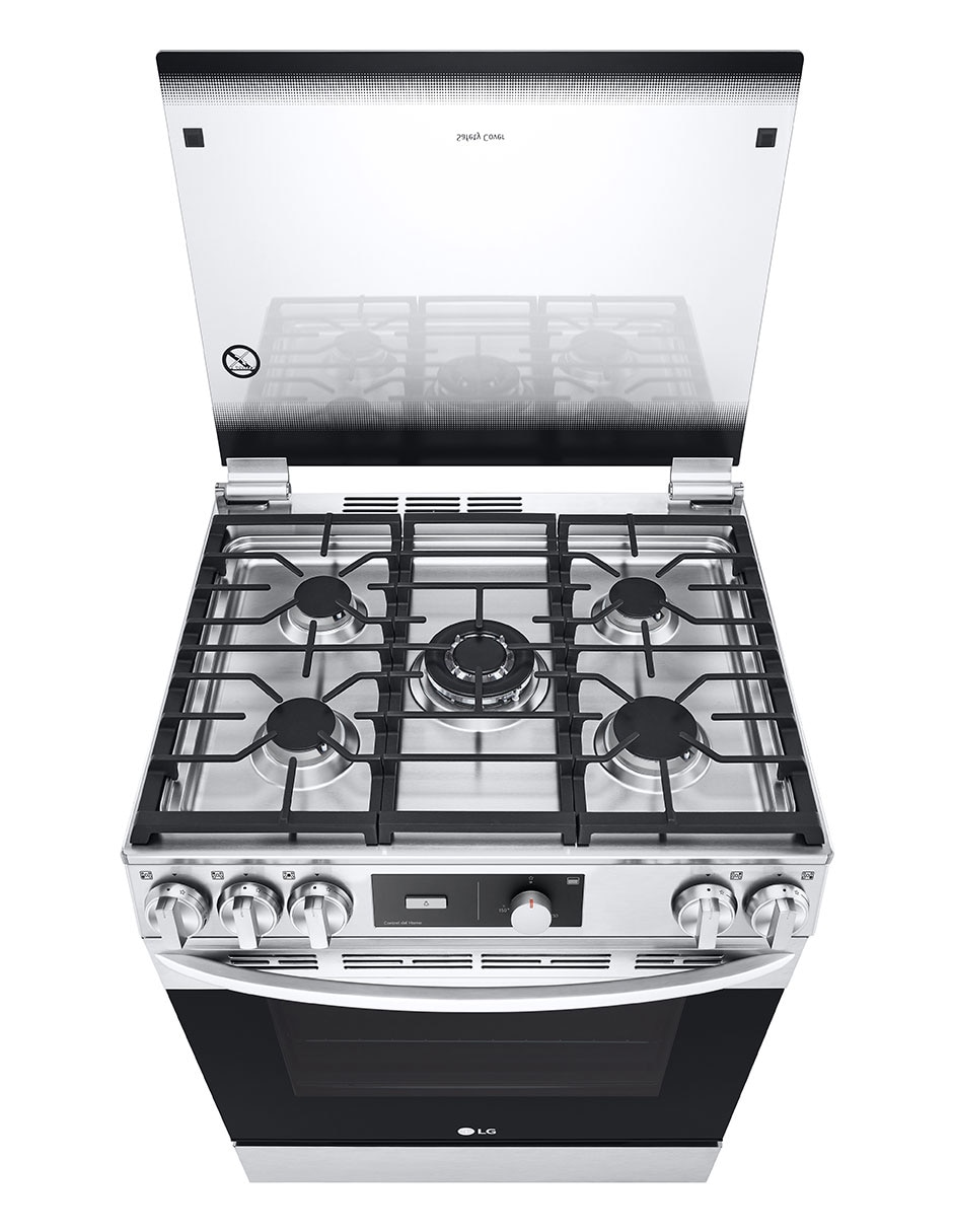 Estufa de piso a Electrónica Lupin 2 76 cm LRGL5843S de 5 quemadores 6