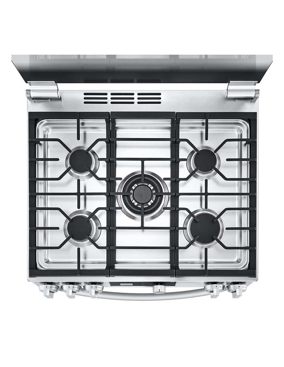 Estufa de piso a Electrónica Lupin 2 76 cm LRGL5843S de 5 quemadores 8