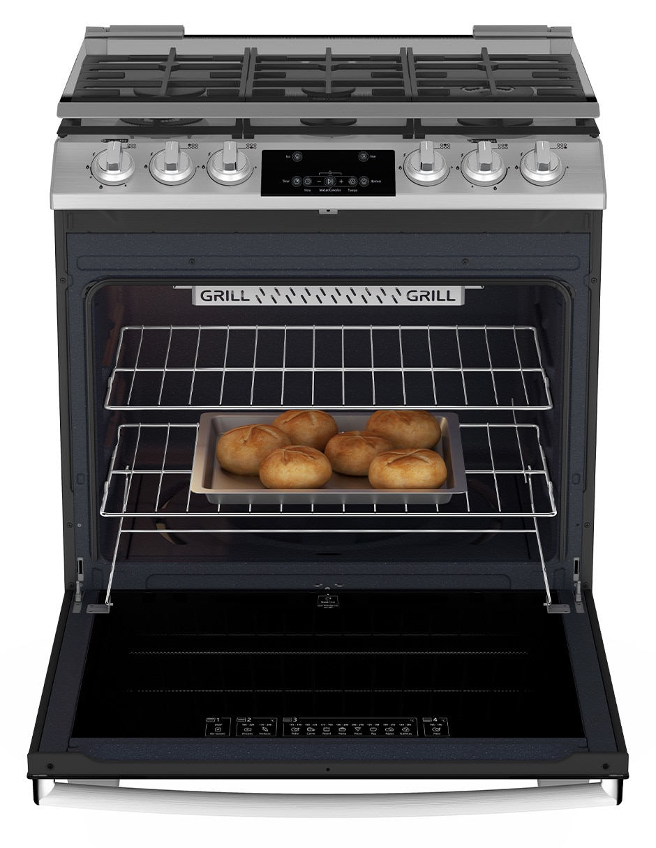 Estufa de piso a Gas LP Ultimate 72 cm EMH7614DATSS0 de 6 quemadores 2
