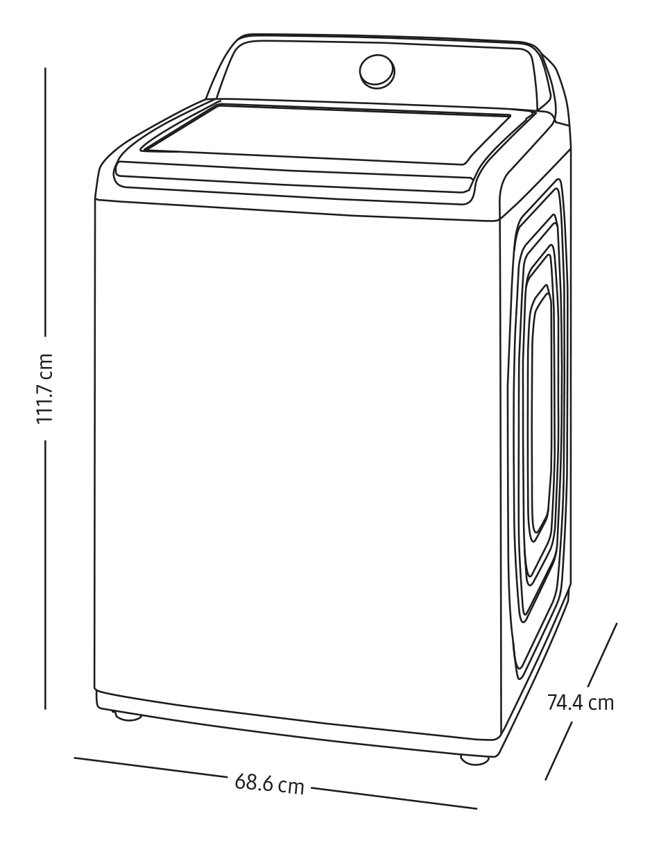 Lavadora 22 kg automática carga superior wa22b3550gw/ax 9