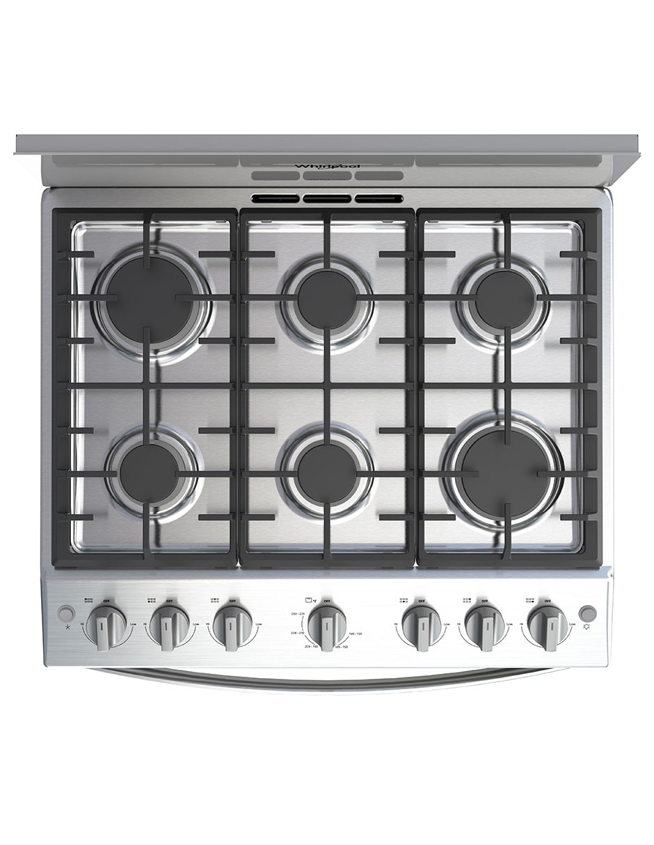 Estufa de piso a gas lp 76cm WFR3400D de 6 quemadores 4