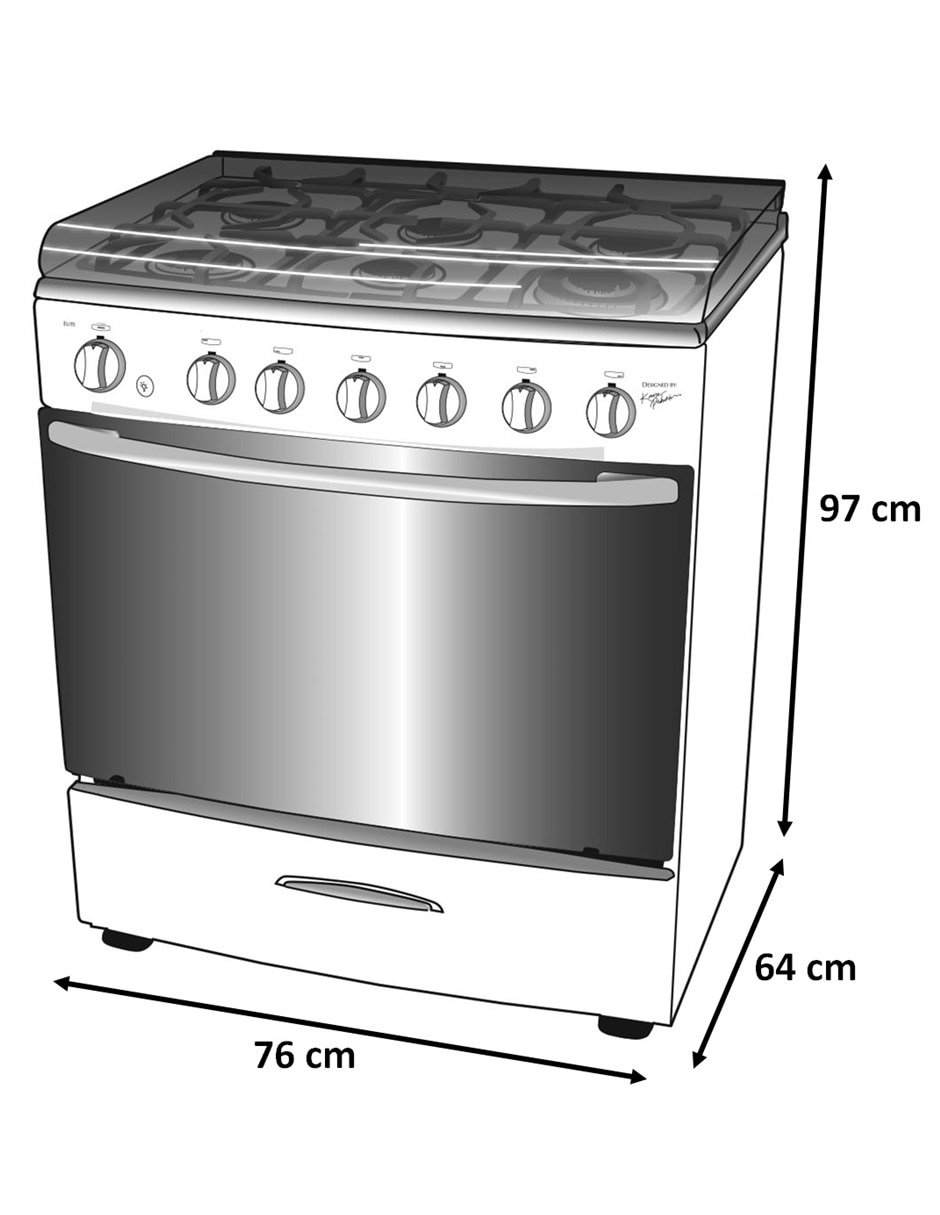 Estufa de piso Diseño especial 64 cm EK-6342 PS-IIDPN PARIS de 6 quemadores 7