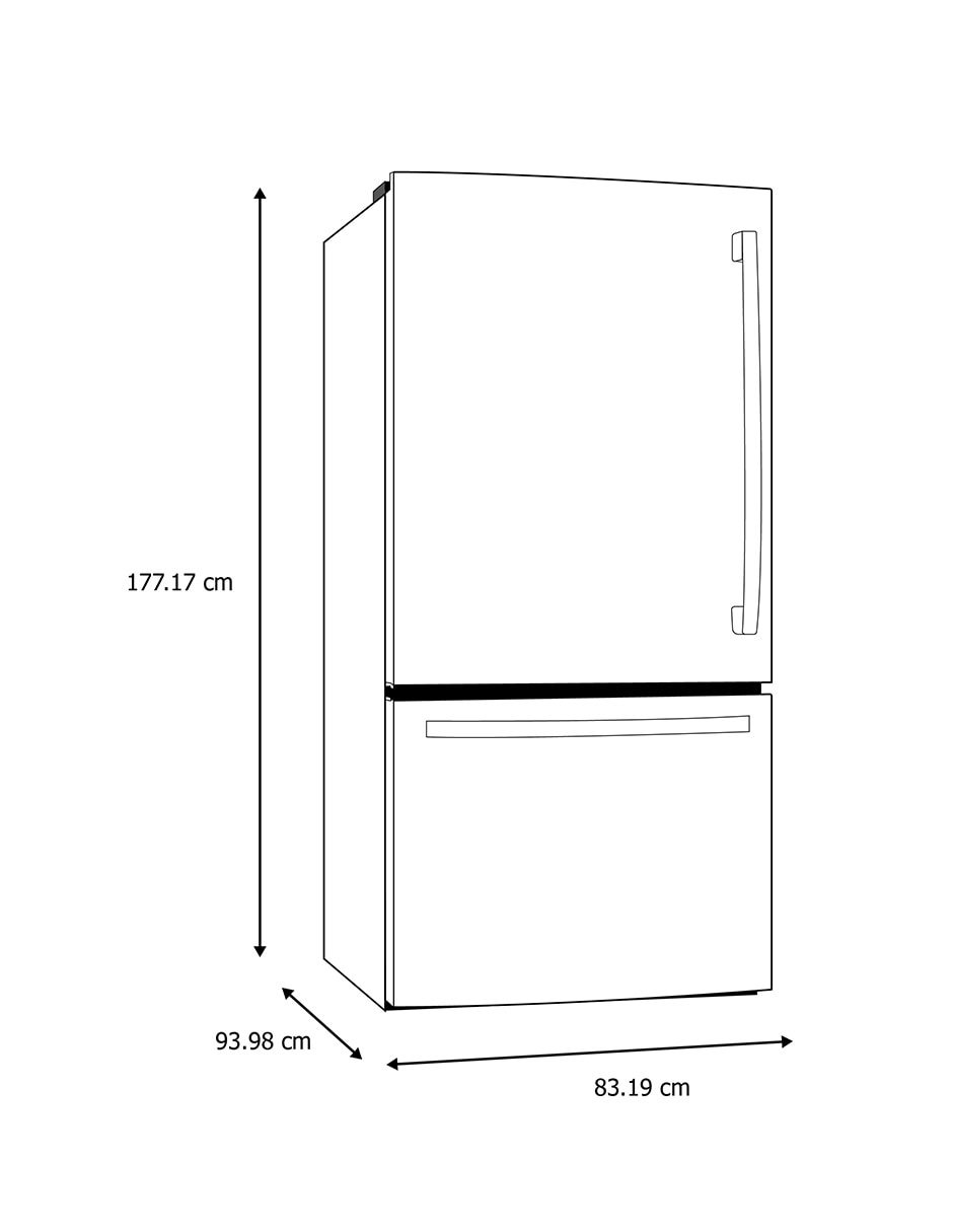 Refrigerador bottom mount 48 pies cúbicos no frost y fábrica de hielo GEMIDF25EYRCFS 7