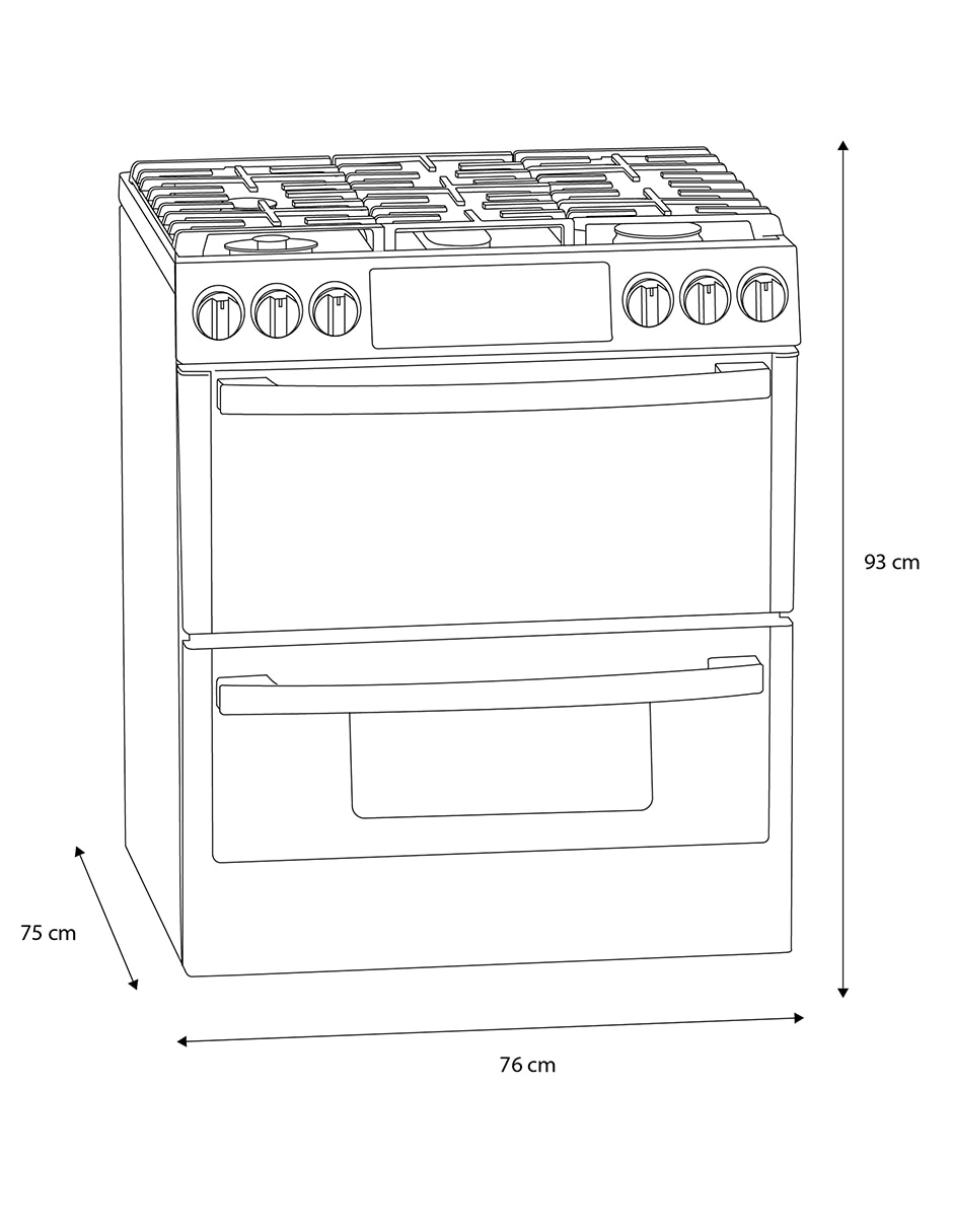 Estufa de piso a gas natural 76 cm IO950FS0 de 5 quemadores 8
