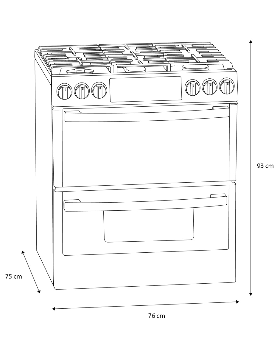 Estufa de piso gas 76 cm IO950TS0 de 5 quemadores 8