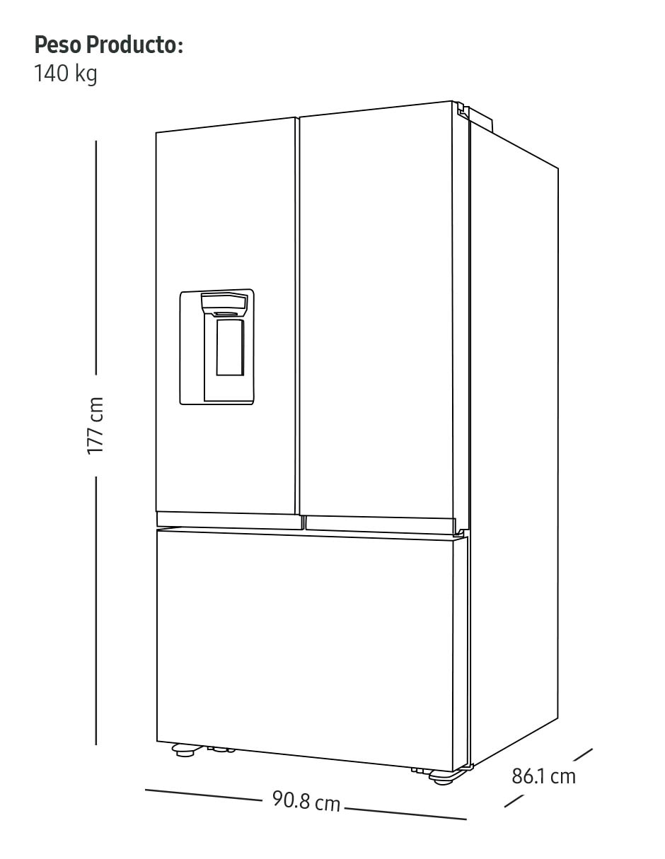 Refrigerador french door 31 pies cúbicos inverter y fábrica de hielo RF32CG5411B1EM 12