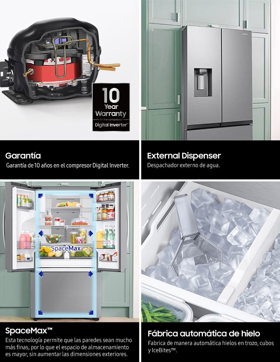 Refrigerador french door 31 pies cúbicos inverter y fábrica de hielo RF32CG5411B1EM 11