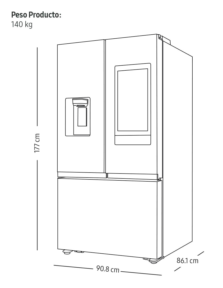 Refrigerador french door 31 pies cúbicos inverter y fábrica de hielo RF32CG5911B1EM 10