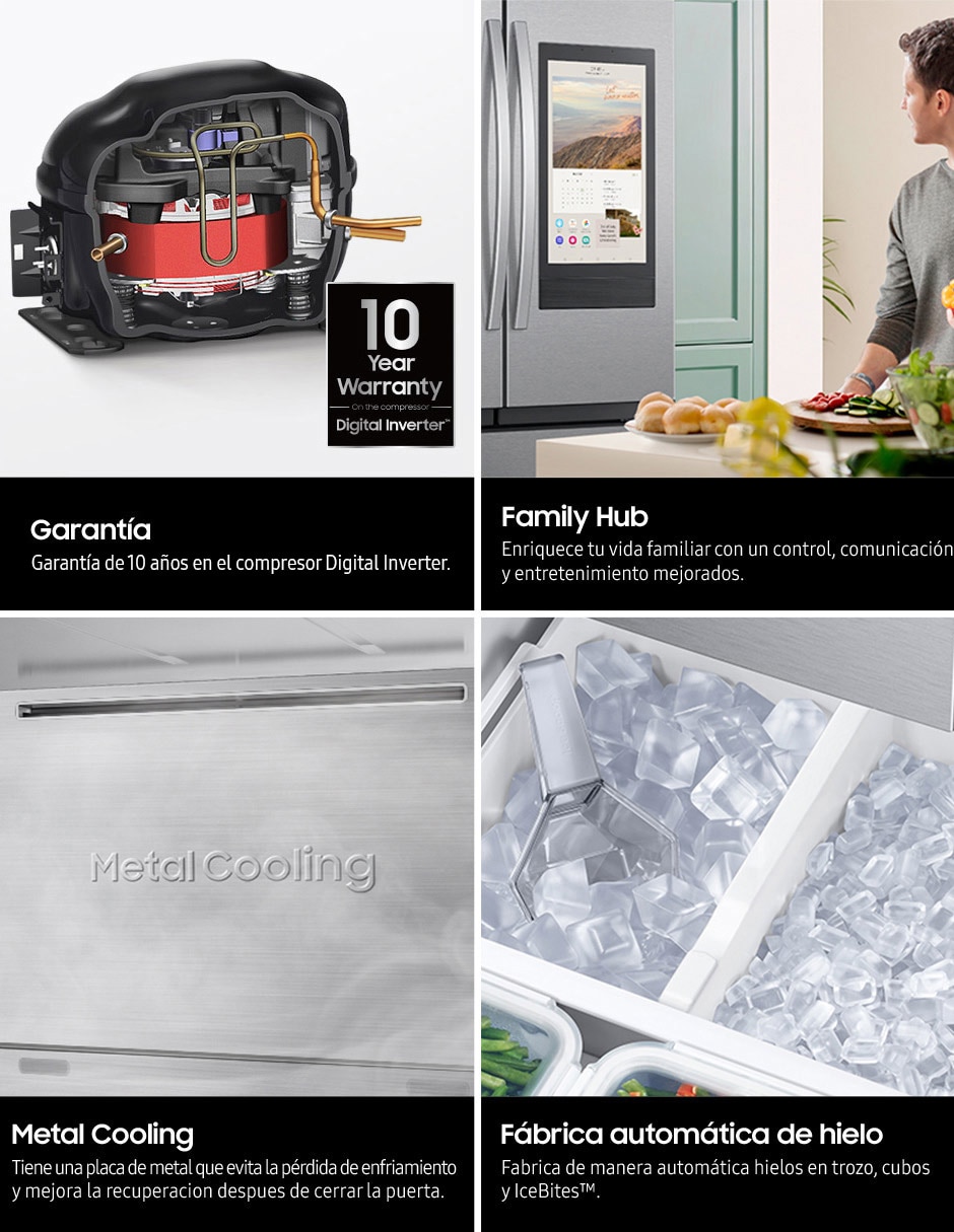 Refrigerador french door 31 pies cúbicos inverter y fábrica de hielo RF32CG5911B1EM 9