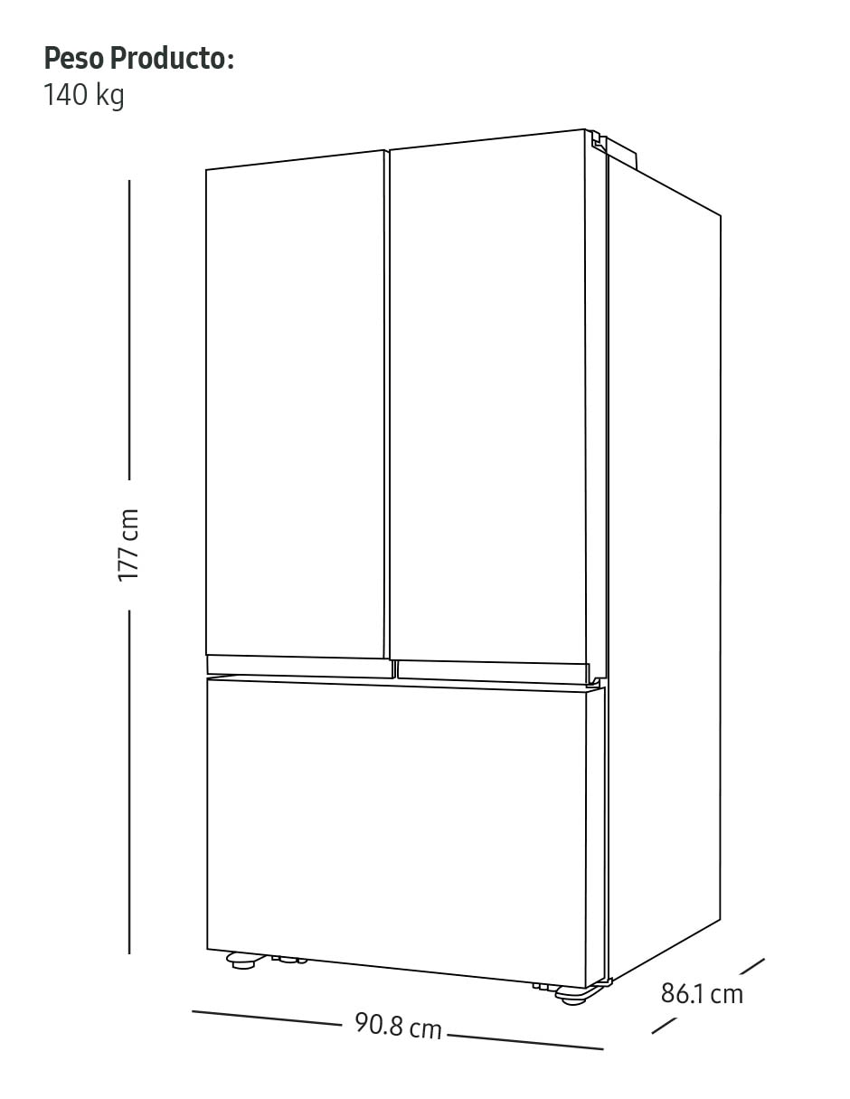 Refrigerador french door 32 pies cúbicos inverter y fabrica de hielo RF32CG5N10S9EM 10