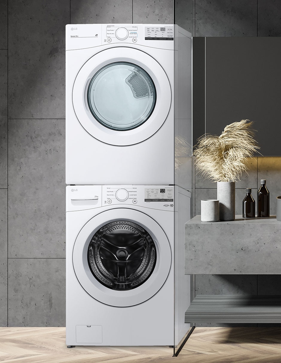Combo lavadora + secadora gas/eléctrico 25 kg WM25WV2S6W.DF20WV2W 9