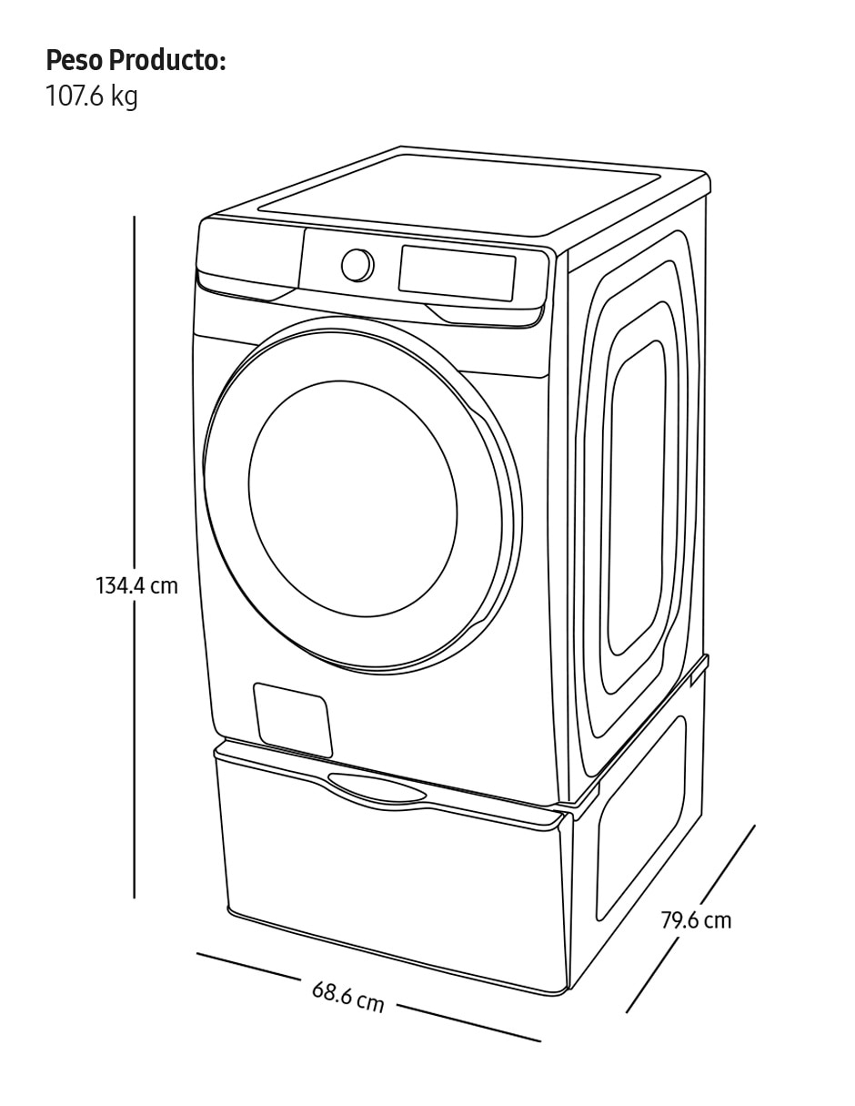 Lavadora 22 kg automática carga frontal f-wf22c640wcp 6