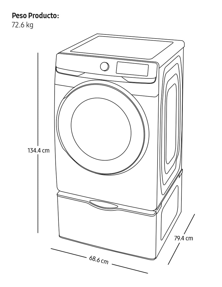 Secadora de gas natural/lp de 24 kg con 14 ciclos F-Dvg24C63Vcp 6