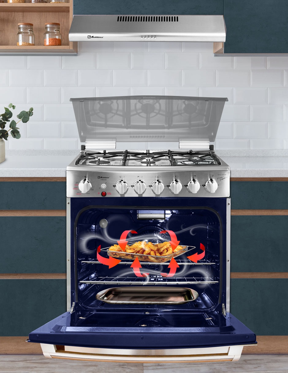 Estufa de piso a gas natural/lp 76 cm KZ.EST.FIRENZE.FRYER. de 6 quemadores 5