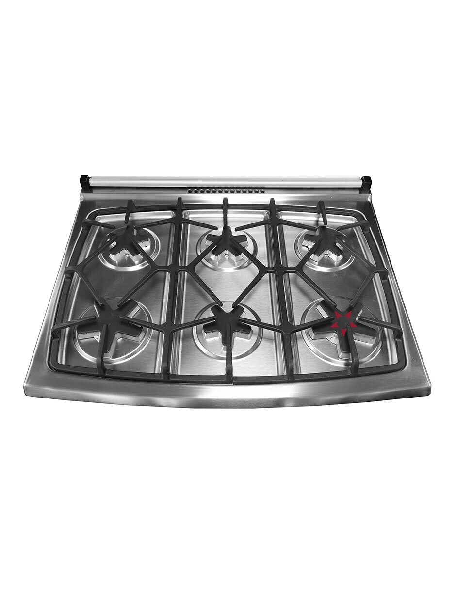 Combo estufa de piso a Gas natural/lp 76 cm COMBO.EST-FRYER+CAMP de 6 quemadores + Campana 4
