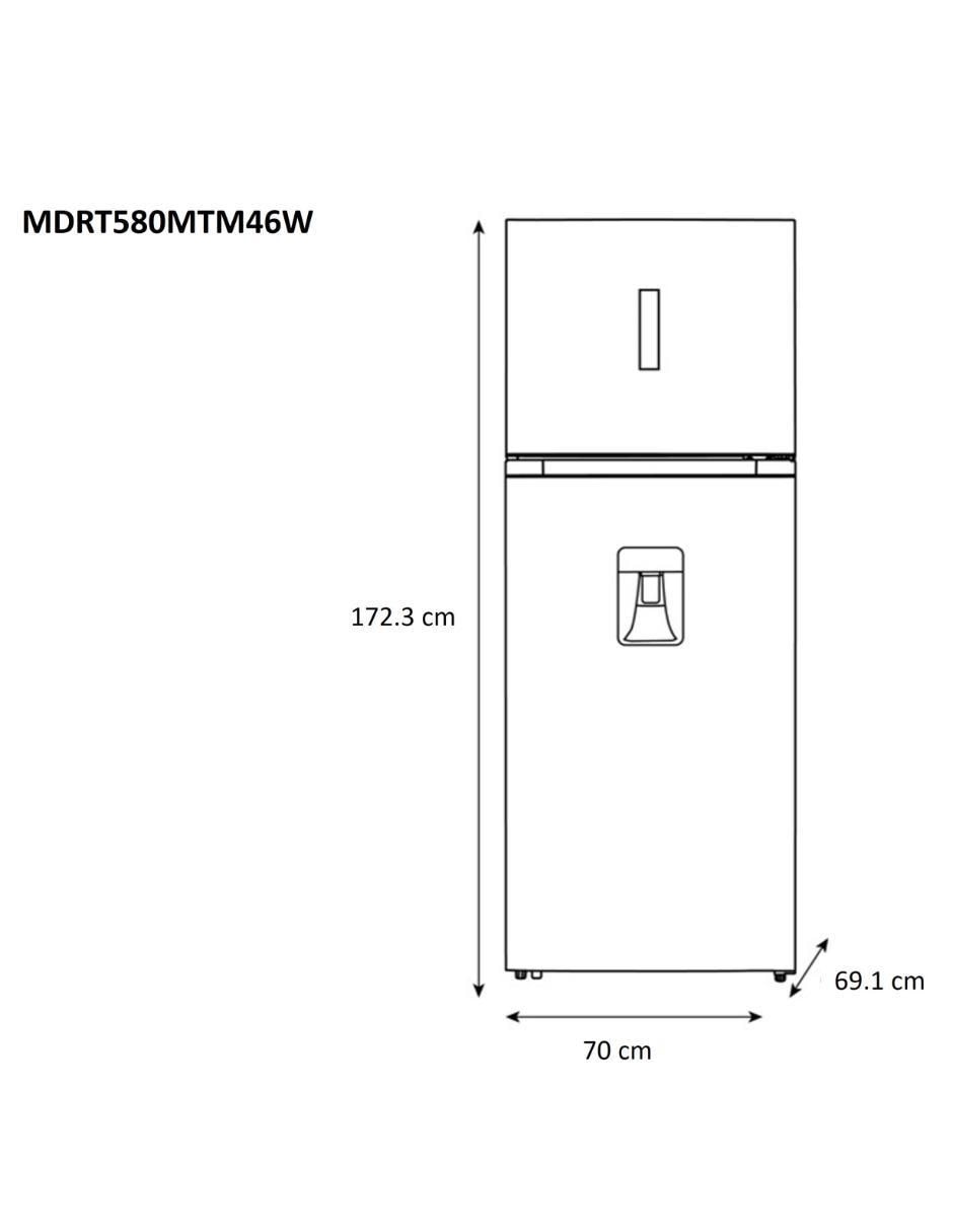 Refrigerador top mount 15 pies cúbicos no frost MDRT580MTM46W 13