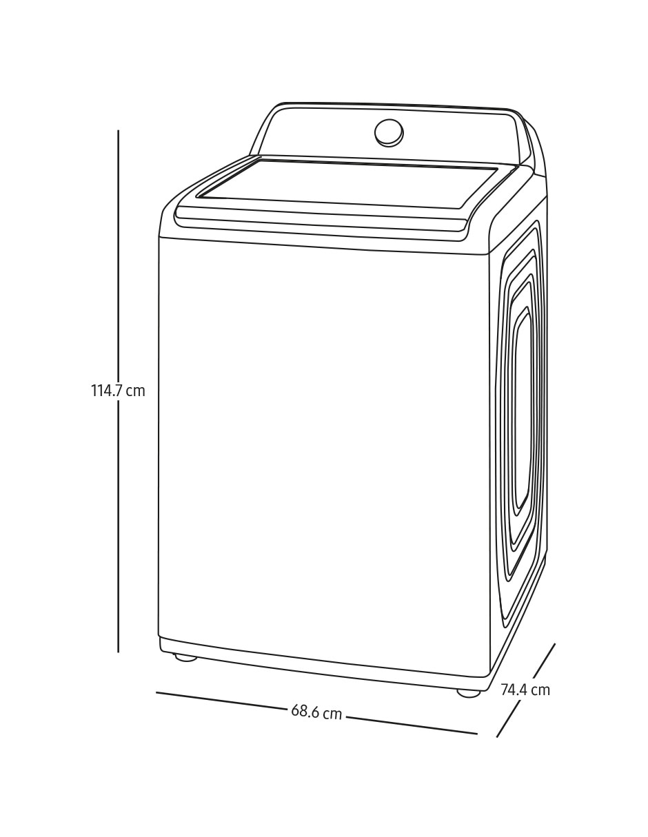 Lavadora 22 kg automática carga superior WA22C3544GVAX 8