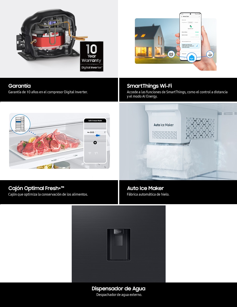 Refrigerador Top mount 15 pies cúbicos tecnología inverter y automática RT42DG6774S9EM 10