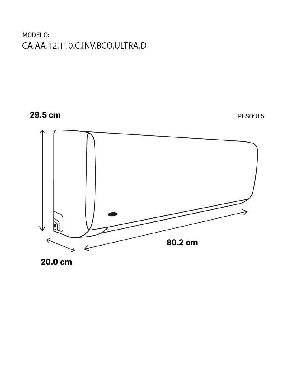 Aire acondicionado mini split inverter frío y calor 12000 BTU 53UTQ121D 110 V 5