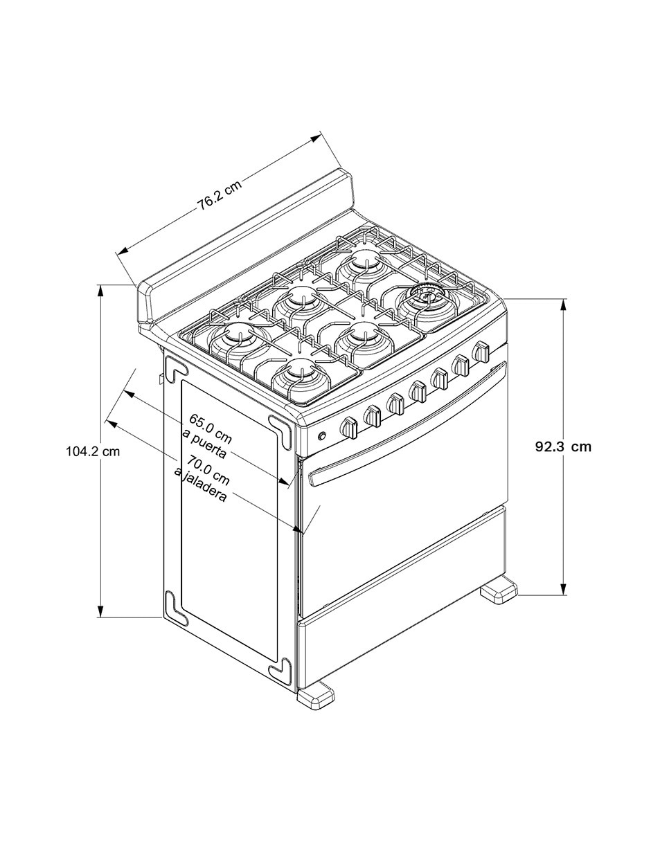 Estufa de piso a Gas LP Onix Capelo 76.2 cm - Estufa 75.9 cm AFR7130G de 6 quemadores 11