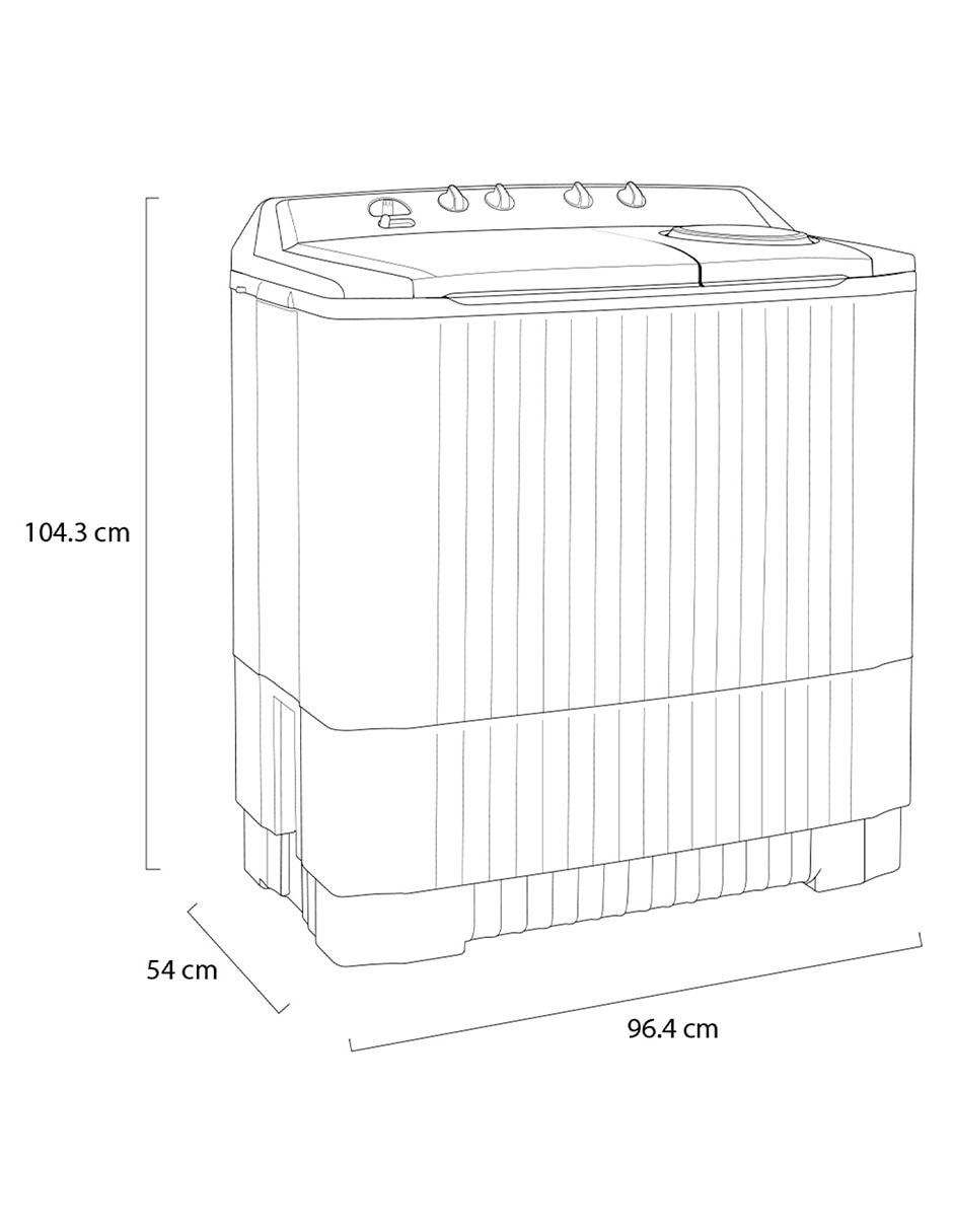 Lavadora doble tina 18 kg semiautomática carga superior wp18mar.dbmelat 11