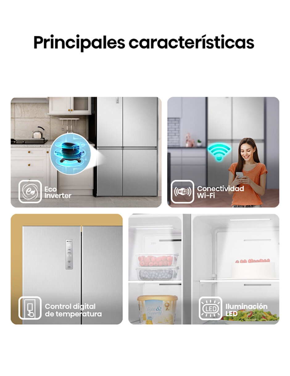 Refrigerador dúplex 22 pies cúbicos inverter y no frost RS22N6GCX 6