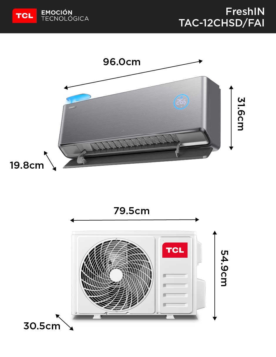 Aire acondicionado mini split inverter Frío y calor 12000 BTU TAC-12CHSD/FAI 220 V 6