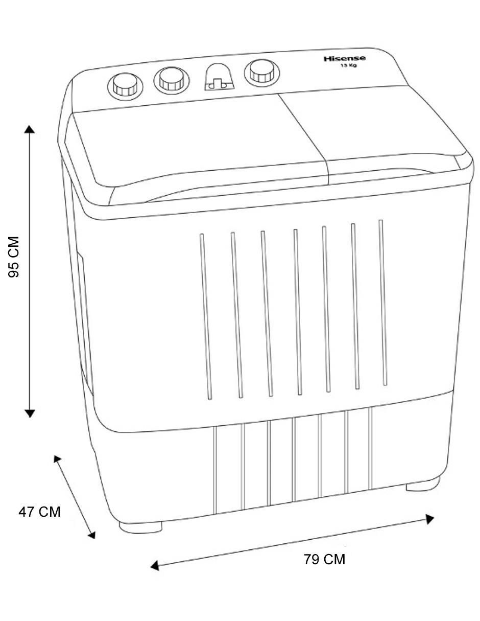 Lavadora doble tina 13 kg manual carga superior wsa1301p 4