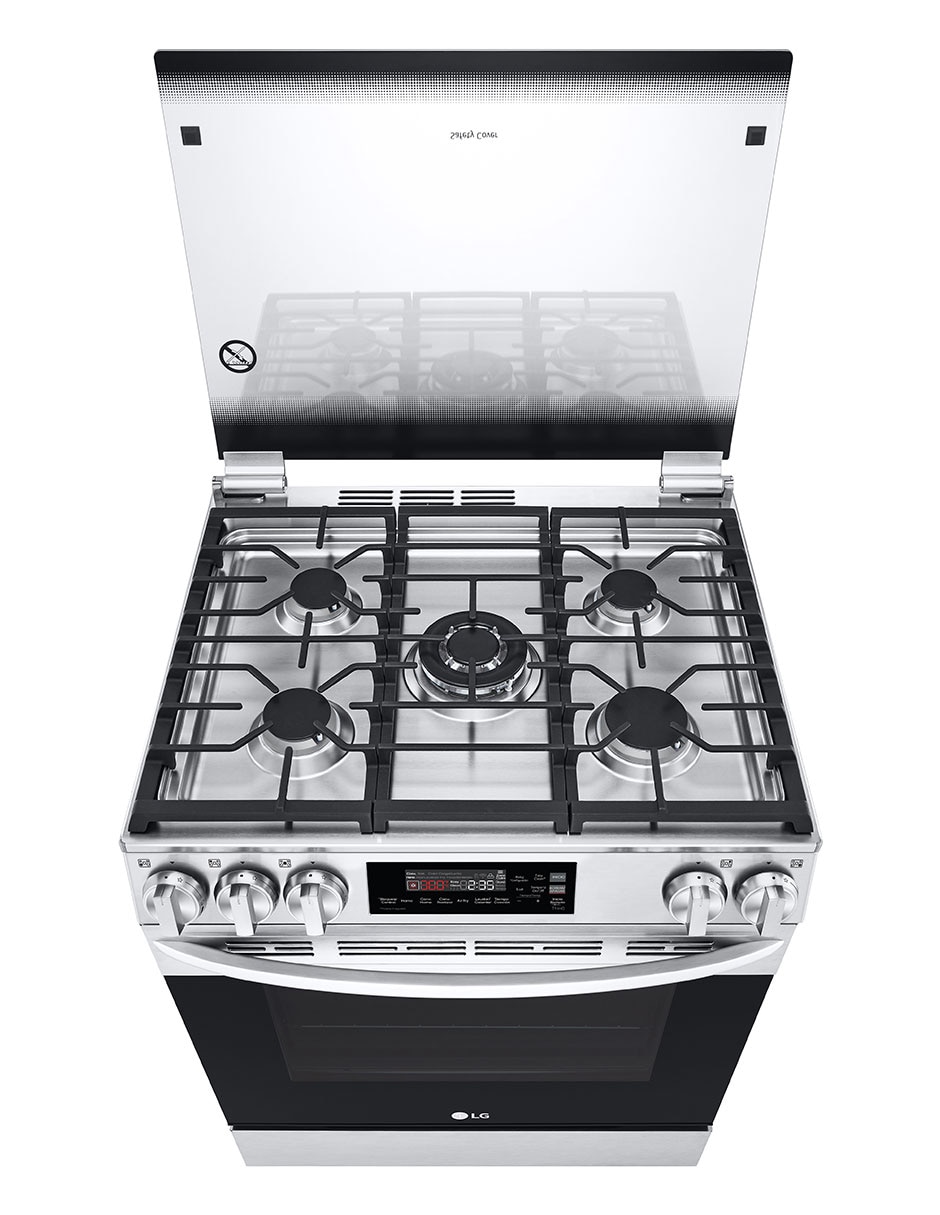 Estufa de piso a Gas LP 75.88 cm LRGL5844S de 5 quemadores 4