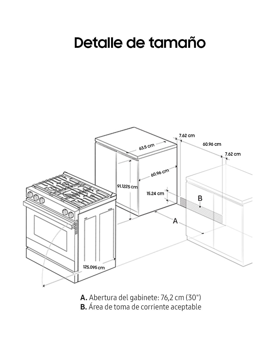 Estufa de piso Bespoke 76.1 cm nsg6db850012ax 13