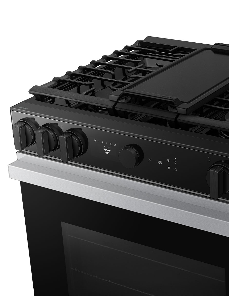 Estufa de piso a Gas LP Bespoke 76.1 cm NSG6DG8500SRAX de 5 quemadores 8