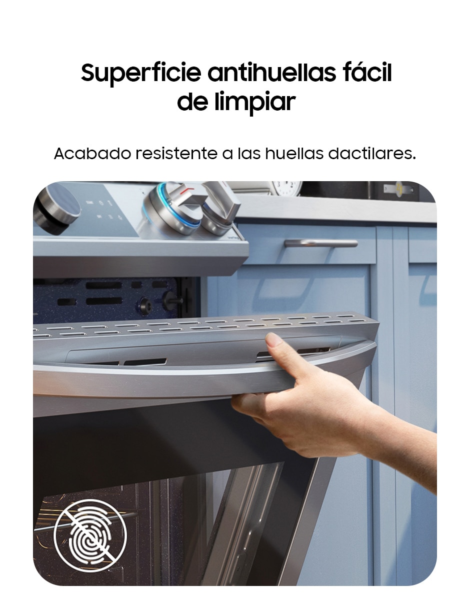Estufa de piso a Gas LP Bespoke 76.1 cm NSG6DG8500SRAX de 5 quemadores 9