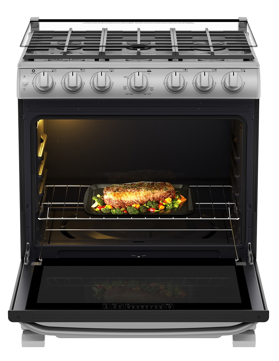 Estufa de piso a gas LP 76.60 cm EM7657CFIS0 de 6 quemadores 2