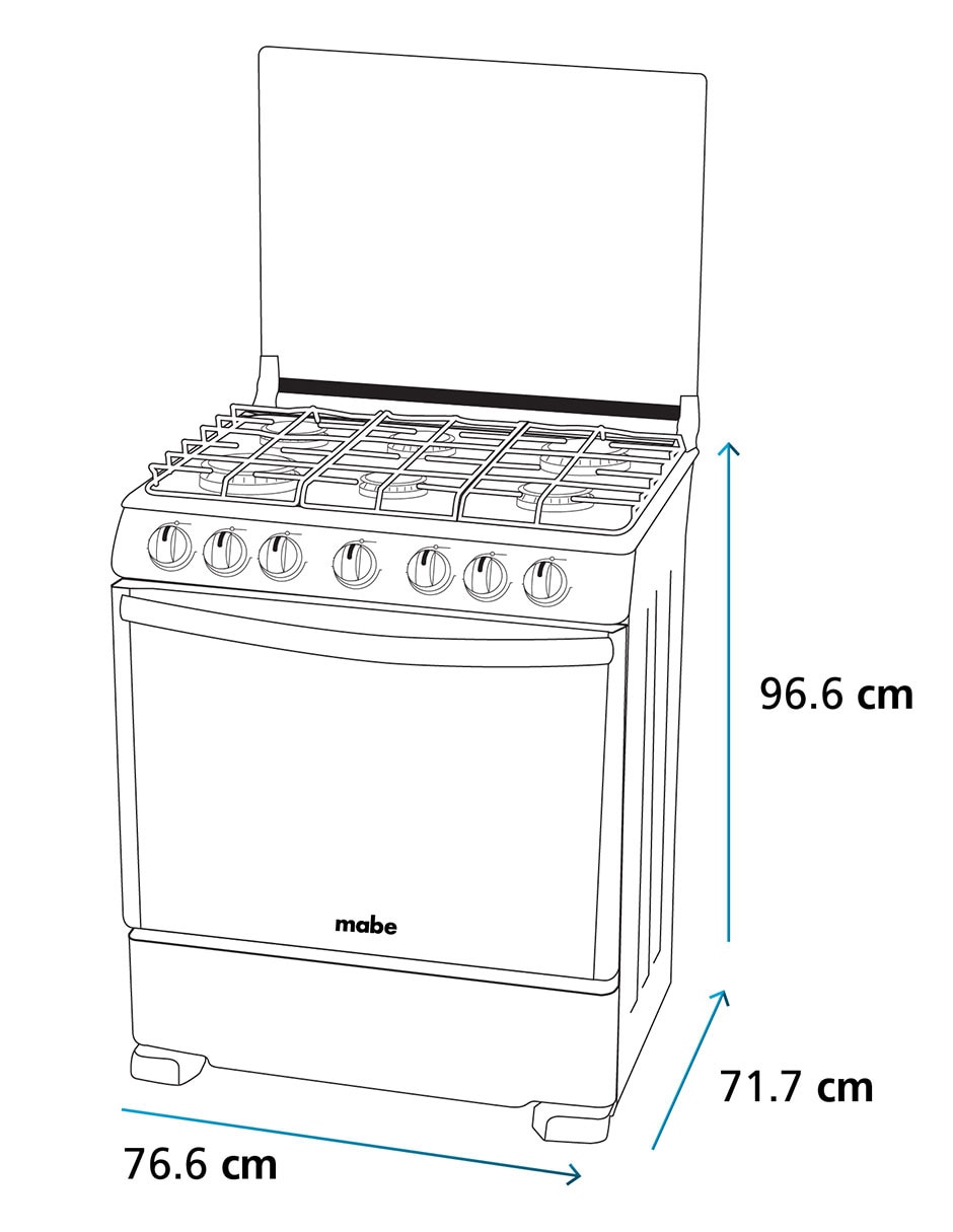 Estufa de piso a gas LP 76.60 cm EM7657CFIS0 de 6 quemadores 12