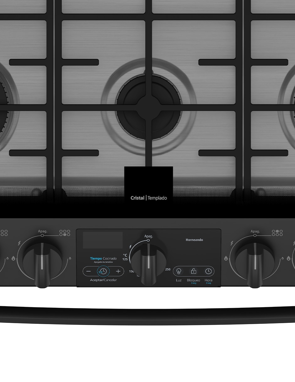Estufa de piso a gas LP 76 cm EMH7613DBS0 de 6 quemadores 3